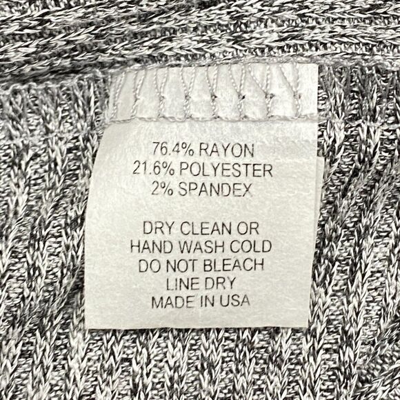 COA Sweater Dress Women's Large Gray Heather Knit Flowy Draped Hem Crew Neck - Picture 13 of 16